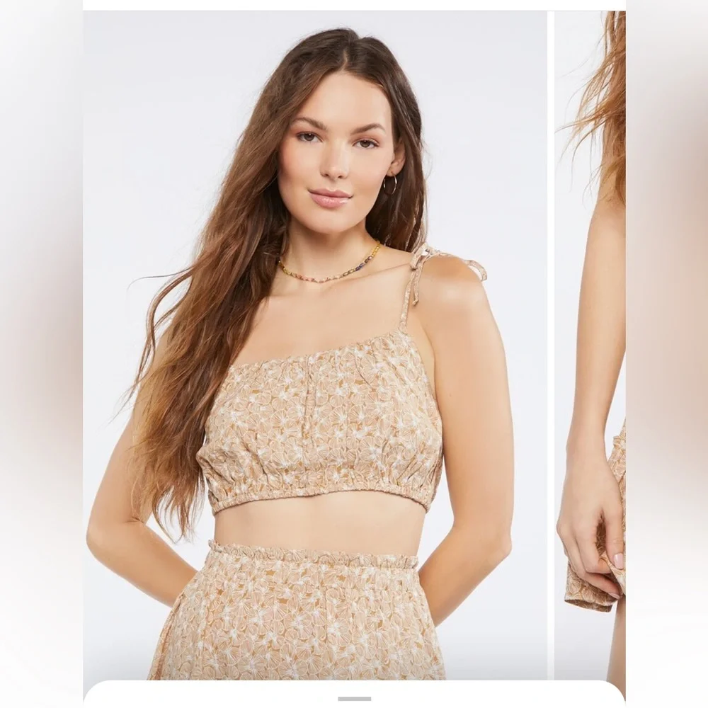 NWT-Womens size Small a Floral Tie-Strap Cami & Mini Skirt Set dress - Picture 3 of 11